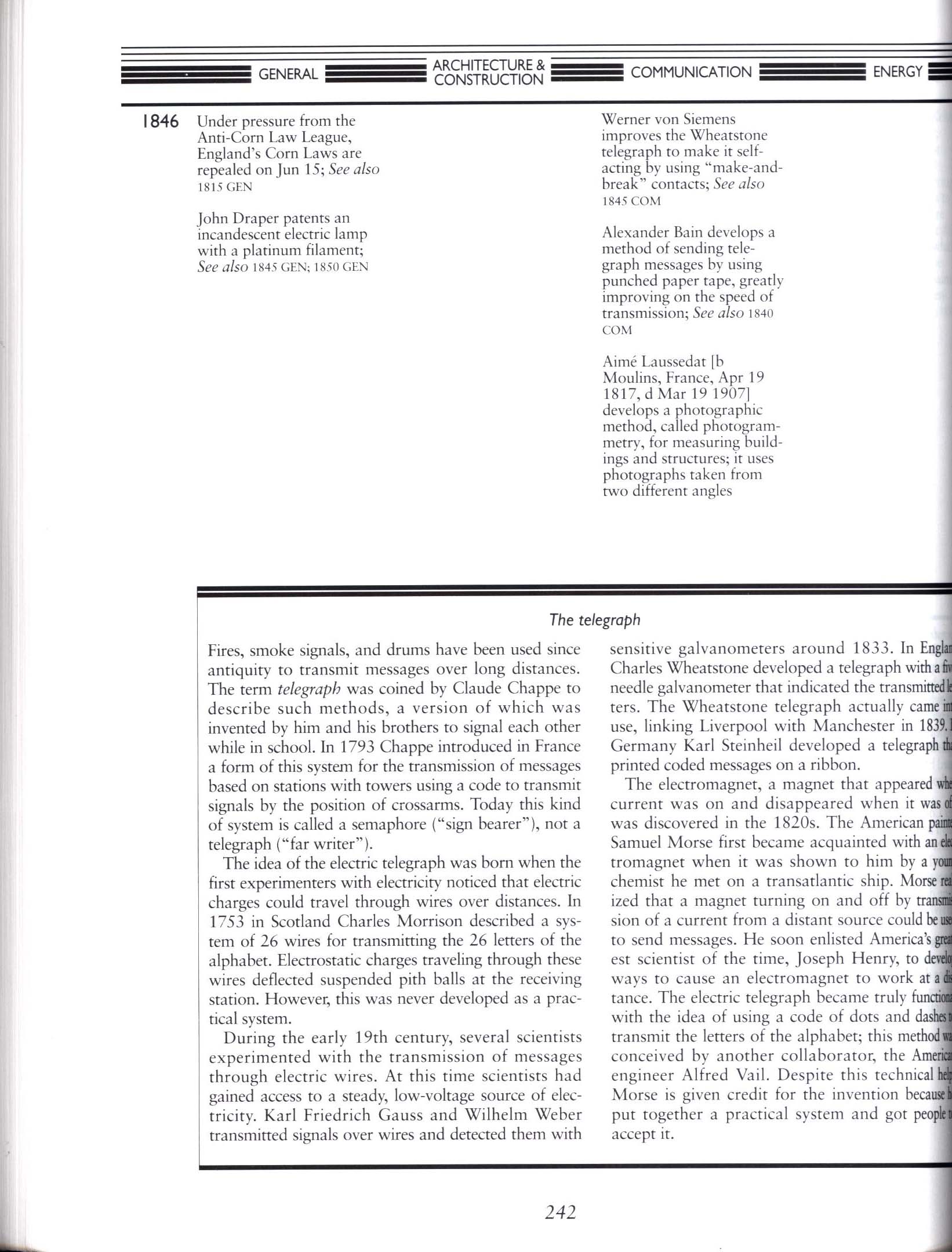 THE TIMETABLES OF TECHNOLOGY: a chronology of the most important people and events in the history of technology--paper. sisc8581i